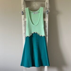 Zara Mint Green and Teal Mini Dress